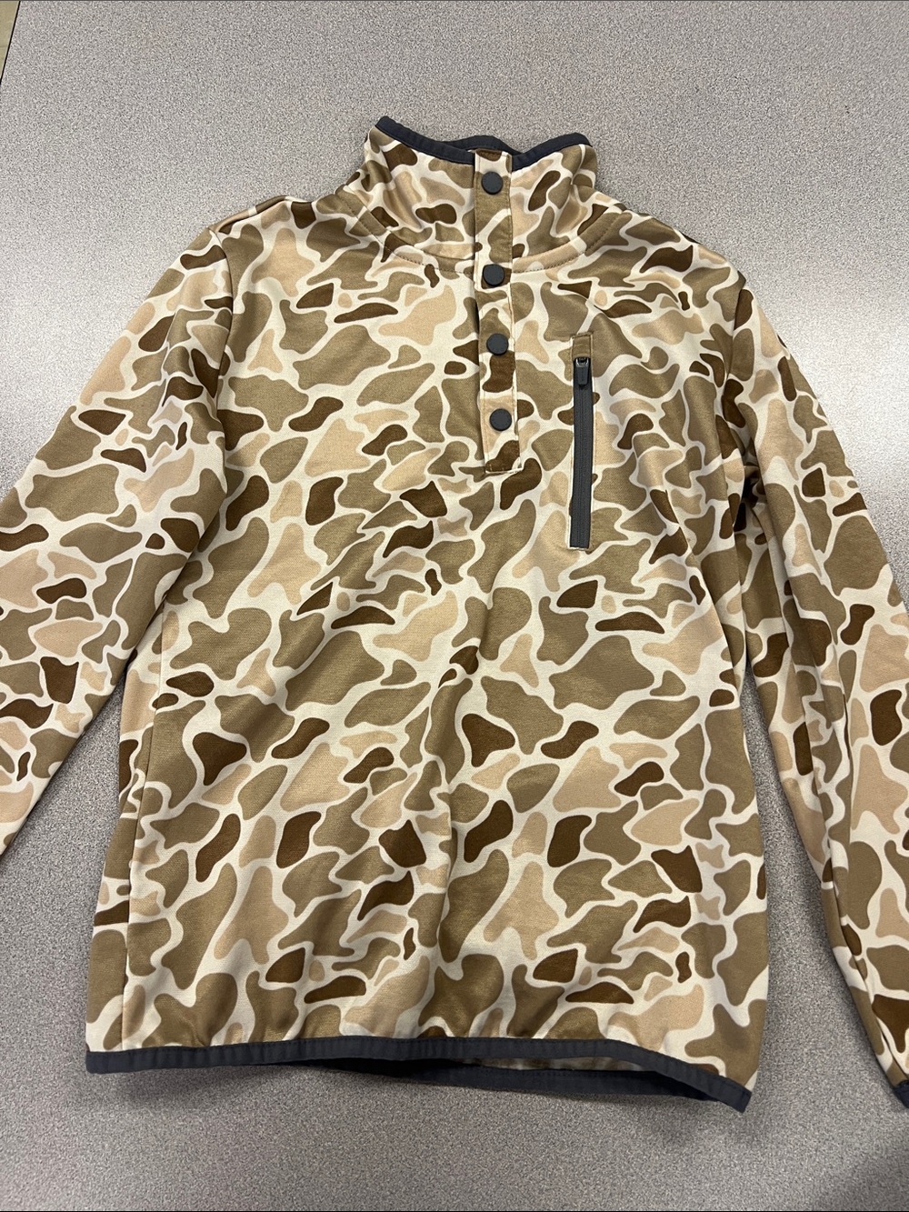 Kids Camo Pullover Shirt - Tan & Brown